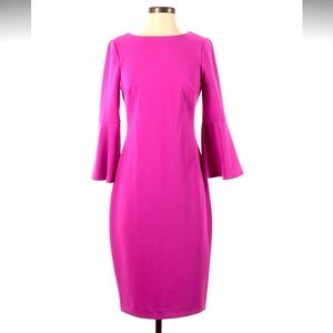 NWOT Calvin Klein pink magenta bell sleeve sheath dress 🩷
